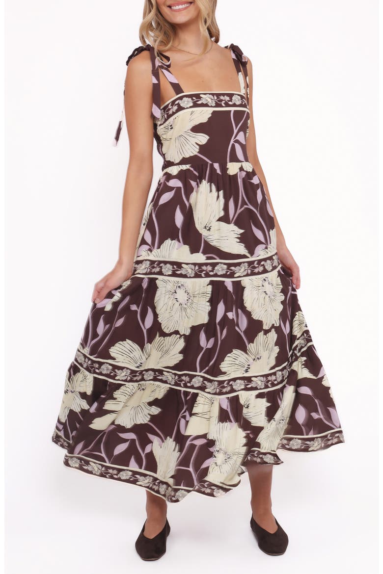 Leonor Print Maxi Dress, Alternate, color, YELLOW BROWN FLORAL