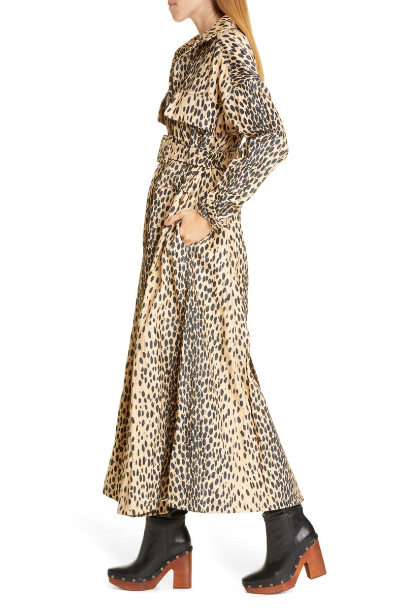 Jacquemus Le Manteau Thika Leopard Print Trench Coat, Alternate, color,