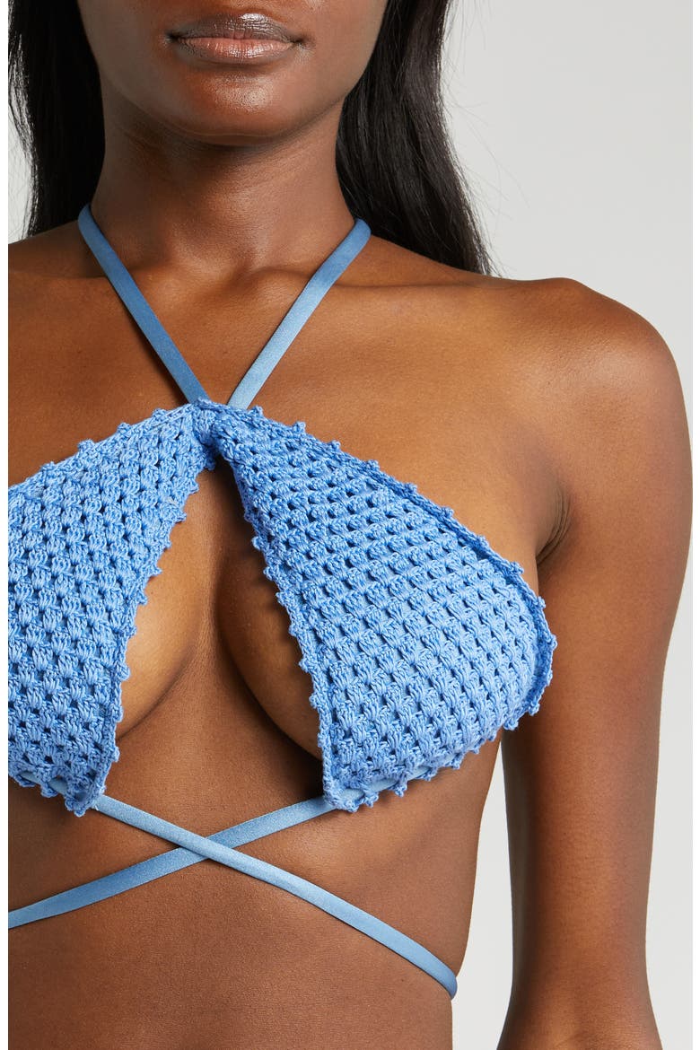 Vera Crochet Bikini Top, Alternate, color, BLUE