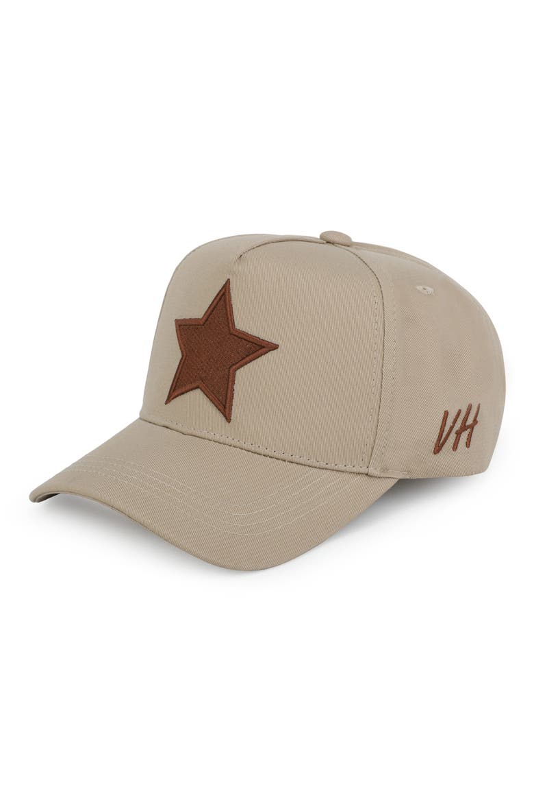 Embroidered Star Patch Baseball Cap, Alternate, color, KHAKI/ BROWN