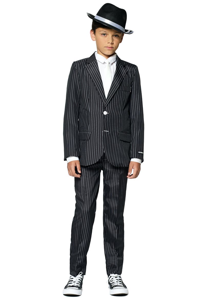 Suitmeister Two-Piece Suit with Tie, Main, color, BLACK