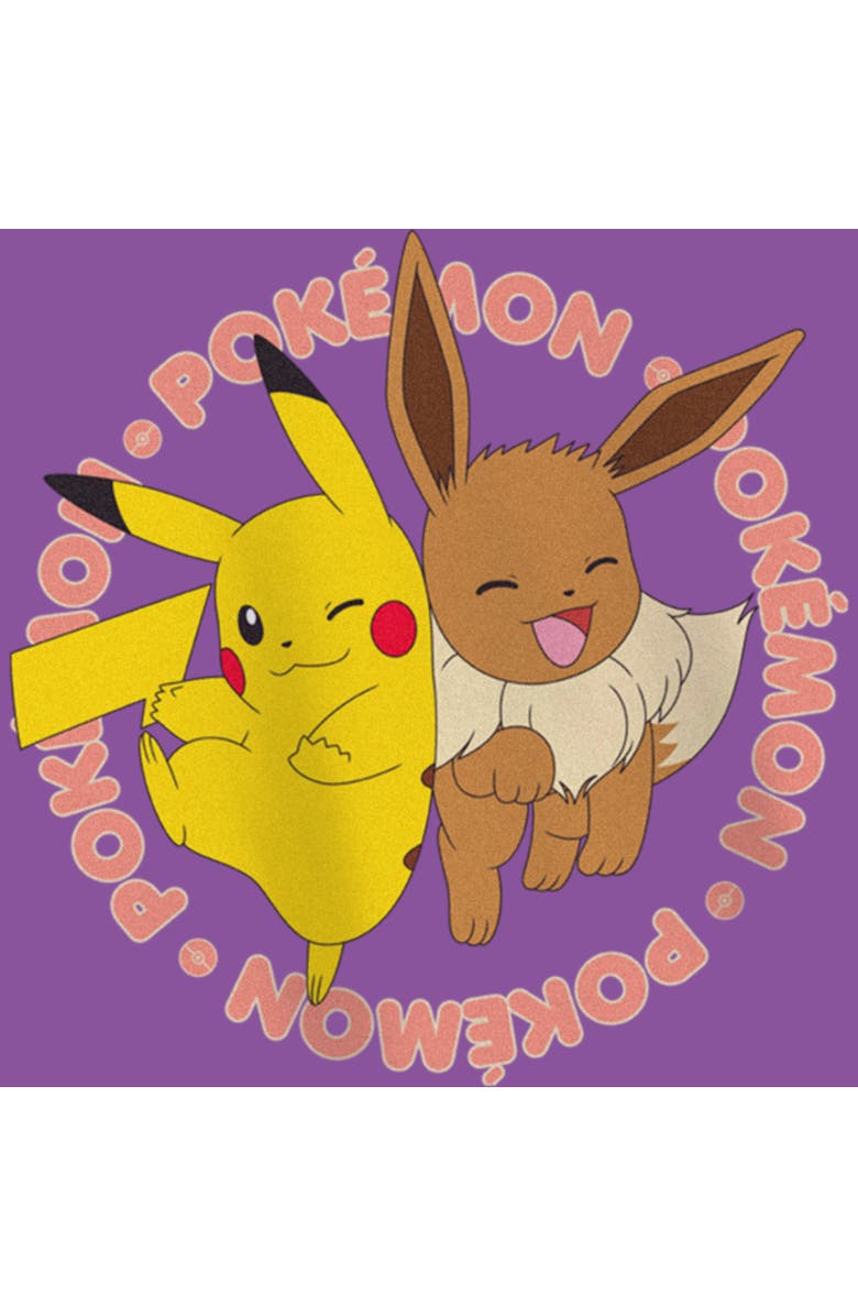 POKEMON Girl's Pokemon Pals Pikachu and Eevee  Graphic T-Shirt, Alternate, color, Purple Berry
