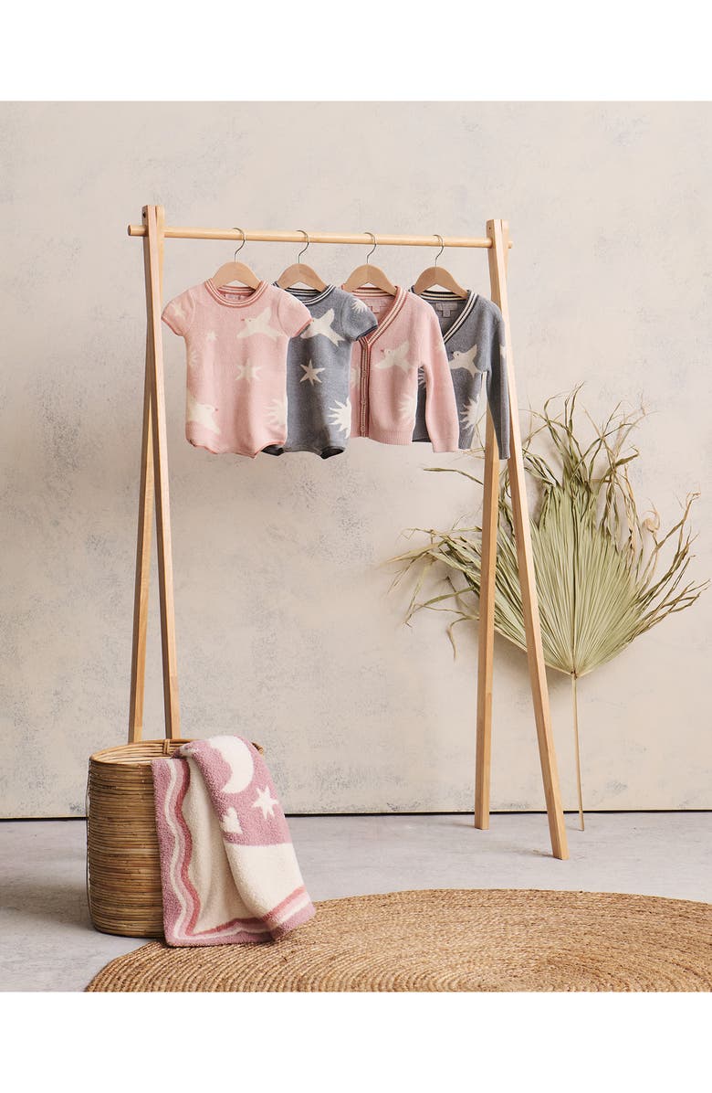 Barefoot Dreams<sup>®</sup> CozyChic<sup>™</sup> Ultra Lite<sup>®</sup> Fair Isle Hooded Romper, Alternate, color, Dusty Rose-Cream