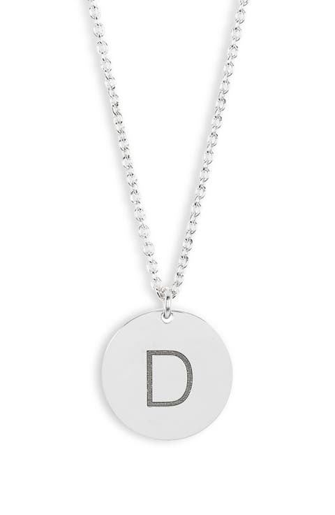 Initial Disc Pendant Necklace
