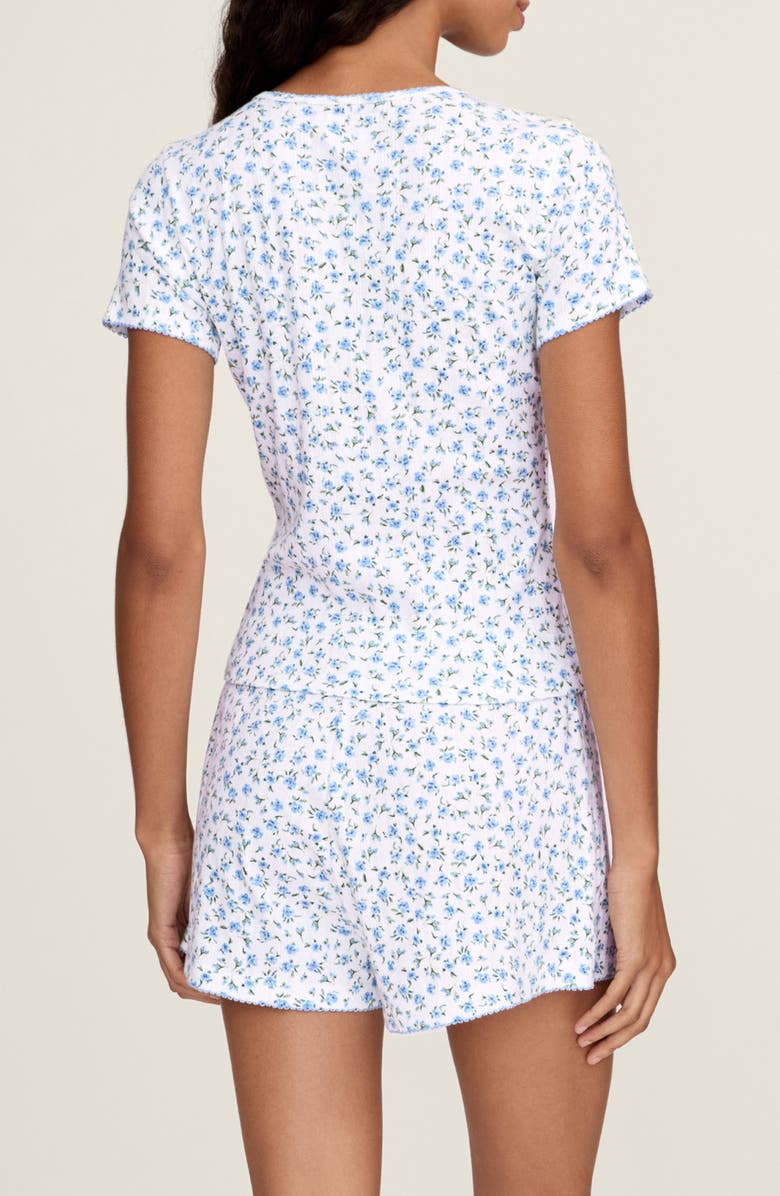 Petite Plume Pima Cotton Pointelle T-Shirt, Alternate, color, Blue