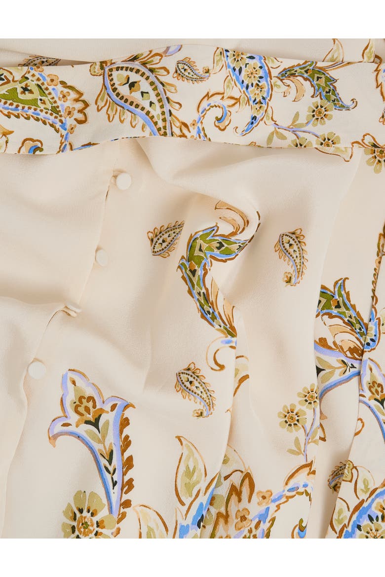 Alma Silk Printed Midi Dress, Alternate, color, Cream Multi