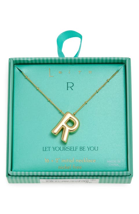 3D Initial Pendant Necklace