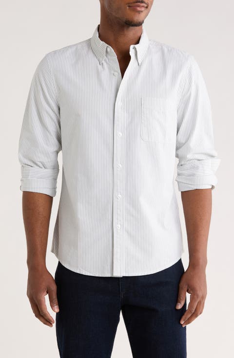 Stripe Cotton Oxford Button-Down Shirt