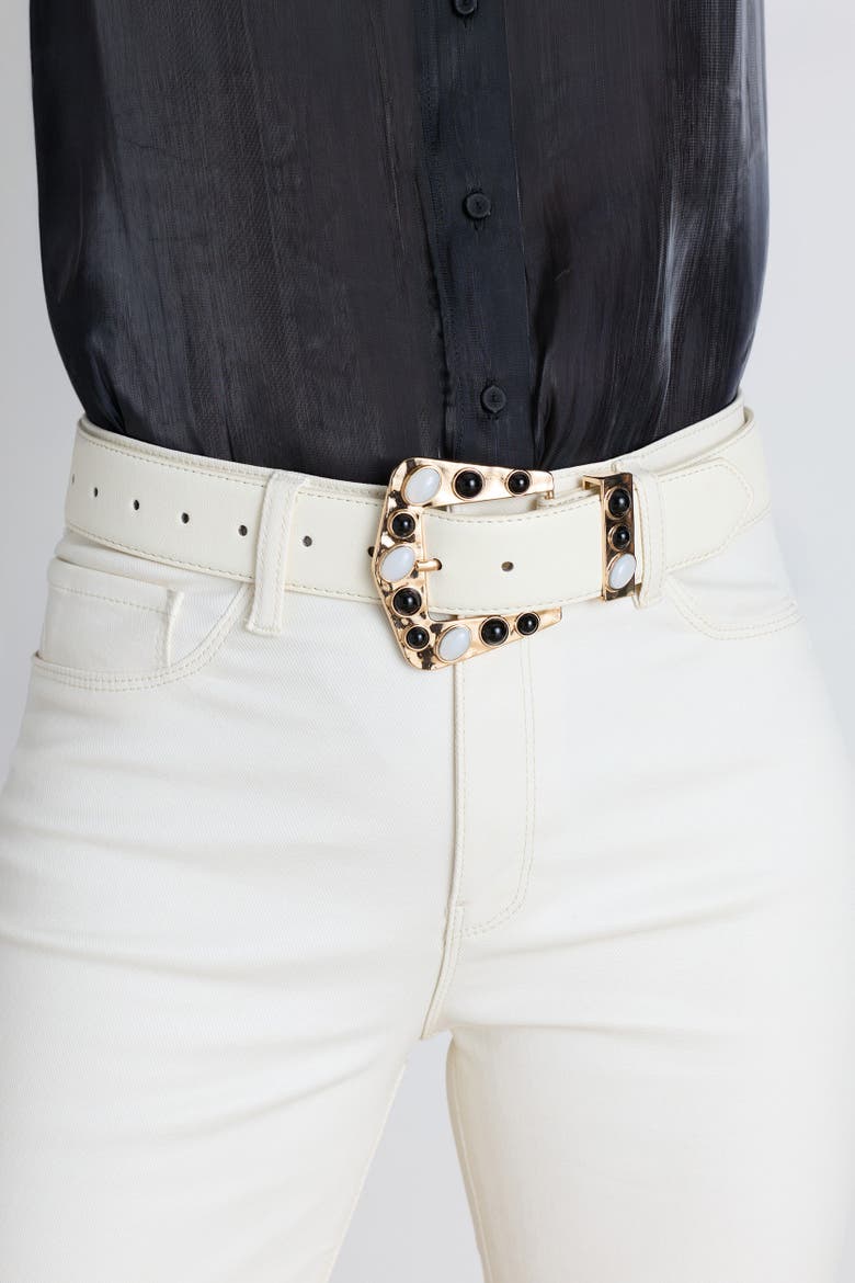 Melrose Embellished Belt, Alternate, color, Pearl