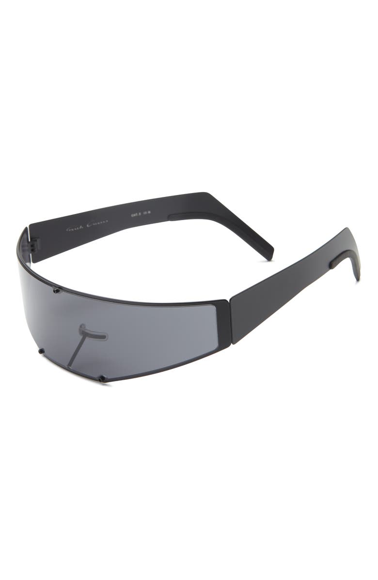 Rick Owens Cyclops Shield Sunglasses, Alternate, color, Black Temples/ Black Lens