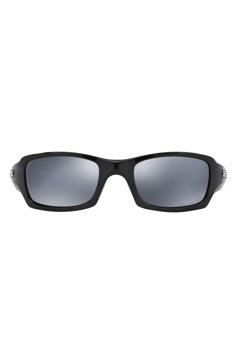 Oakley 'Fives Squared' 54mm Polarized Sunglasses, Alternate, color, Polished Black/Black Iridium