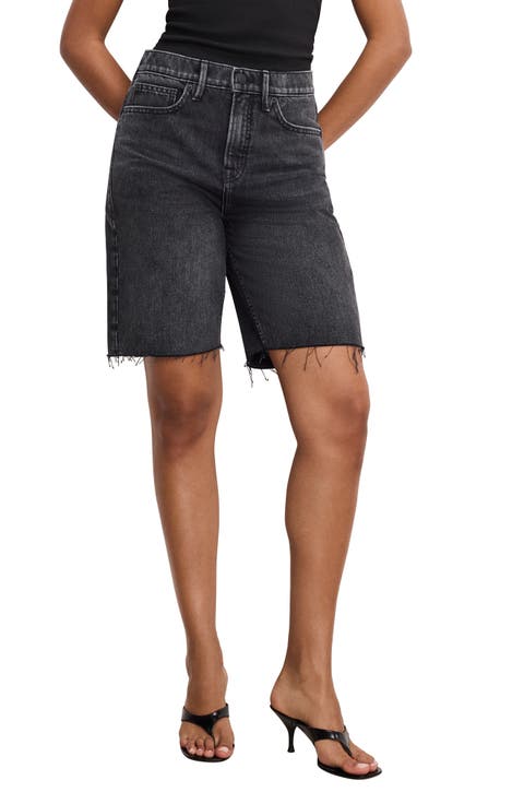Good Standard Raw Hem Bermuda Shorts (Black 381) (Regular & Plus)