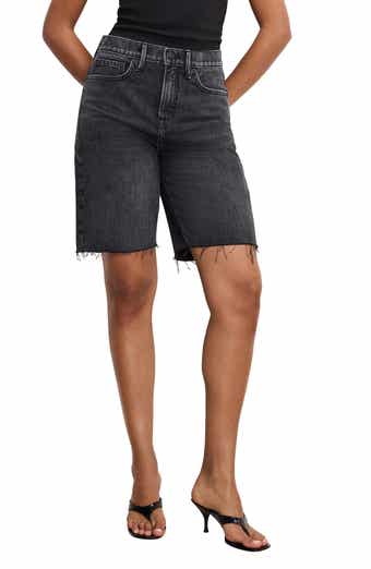 Good American Good Standard Raw Hem Bermuda Shorts