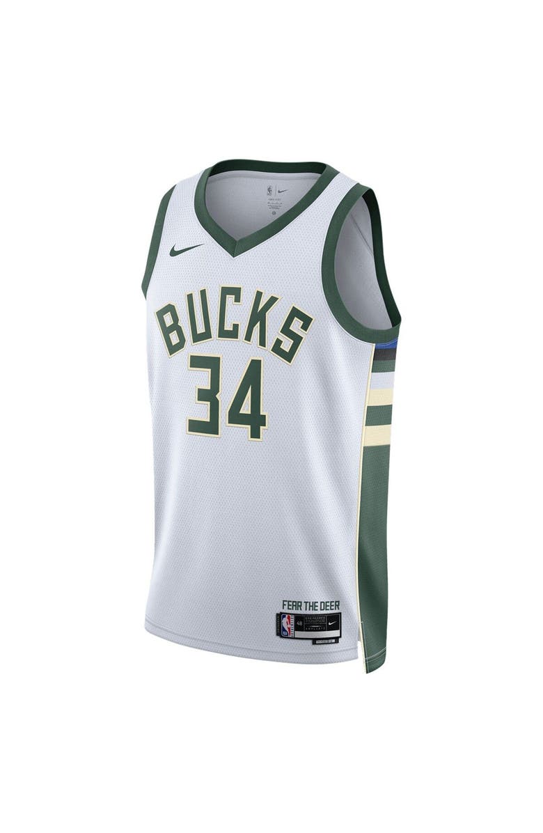 Nike Unisex Nike Giannis Antetokounmpo White Milwaukee Bucks Swingman Jersey - Association Edition, Alternate, color, White