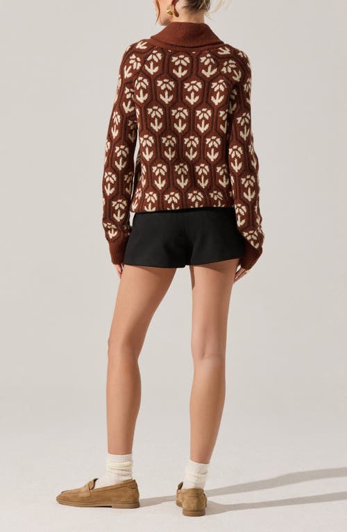 Astr The Label Marcenia Shawl Collar Cardigan In Brown