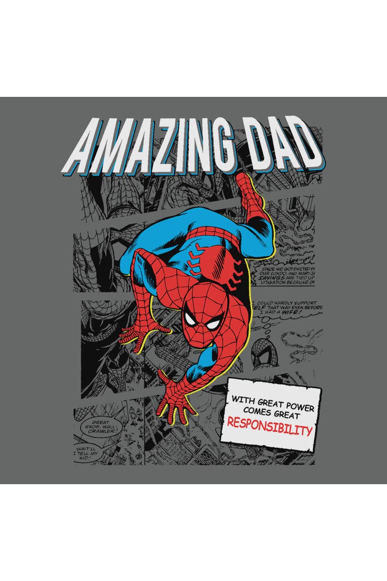 Men's Marvel The Amazing Dad Power  Graphic T-Shirt, Alternate, color, Graphite Heather