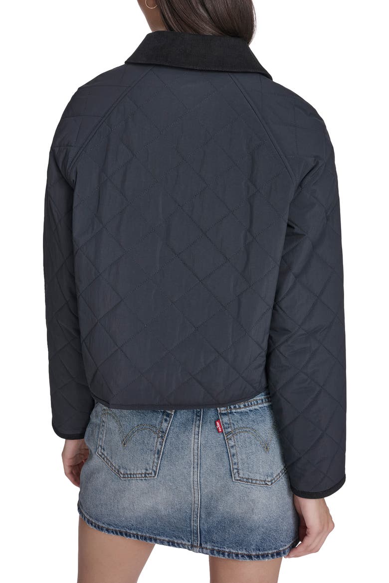Quilted Barn Jacket, Alternate, color, BLACK