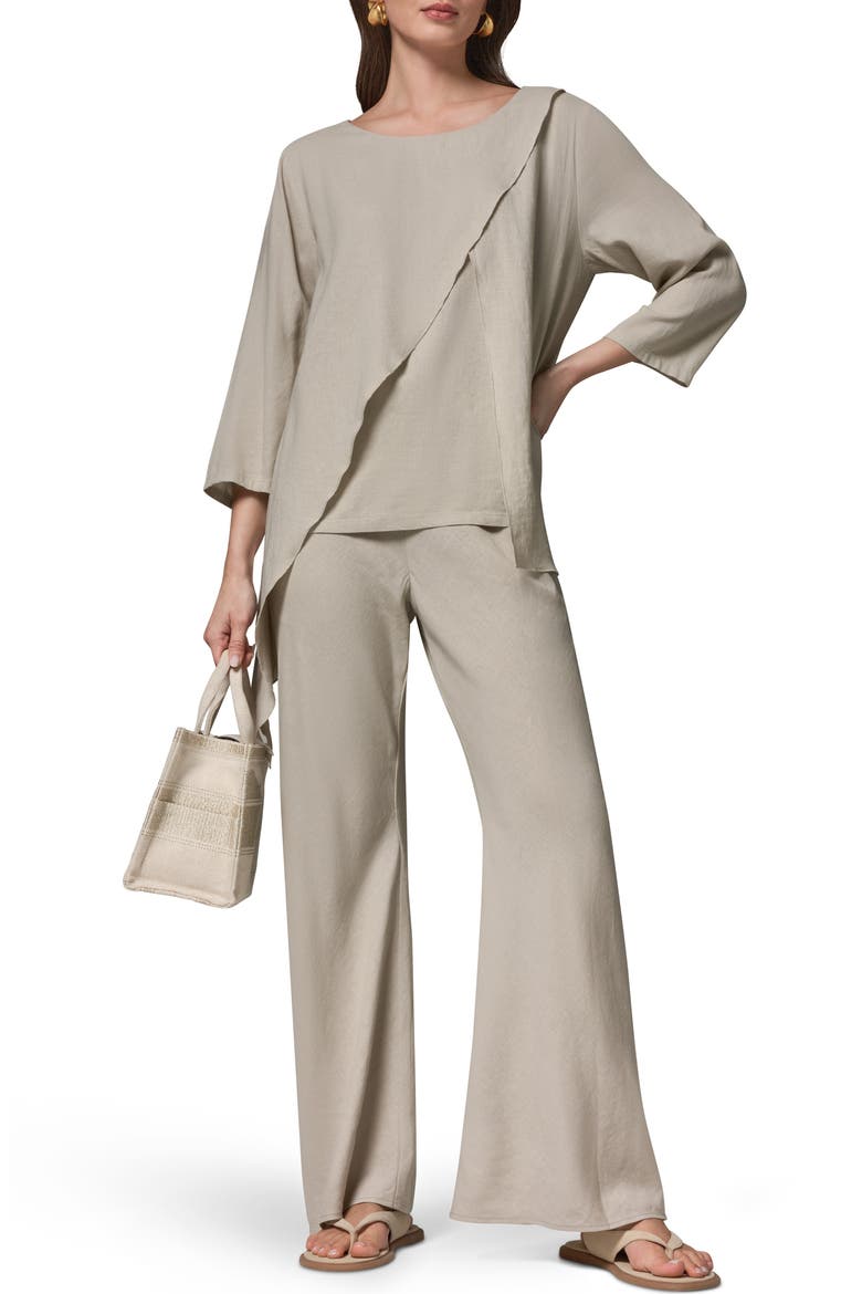 Overlap Wrap Front Top, Alternate, color, SANDSTONE