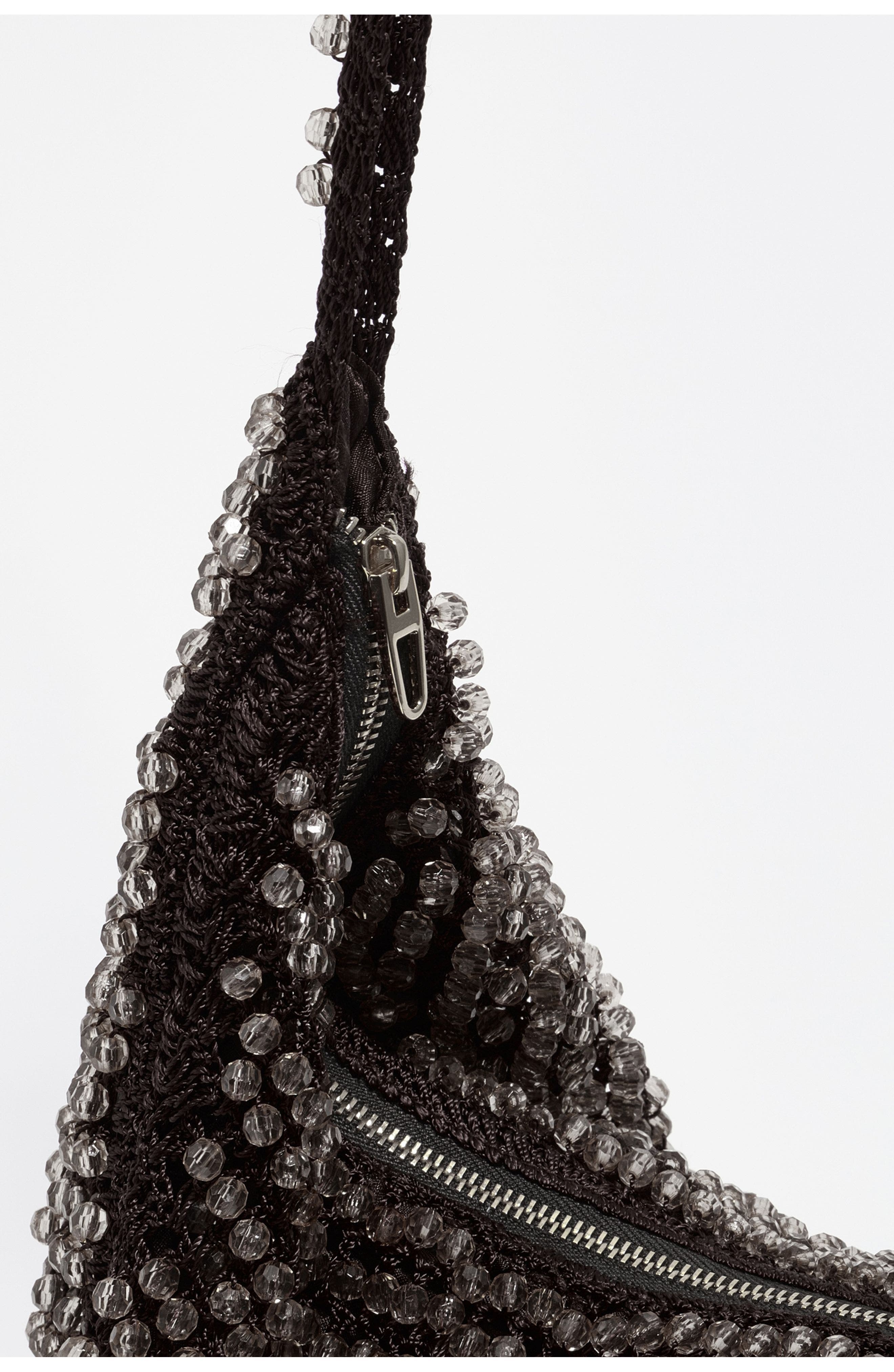 Bimba y Lola Small Beaded Crochet Bag, Alternate, color, Chocolate