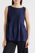 Eileen Fisher Pleated Silk Sleeveless Top