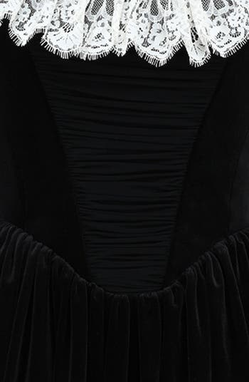 Czarina Lace Trim Ruffle Minidress