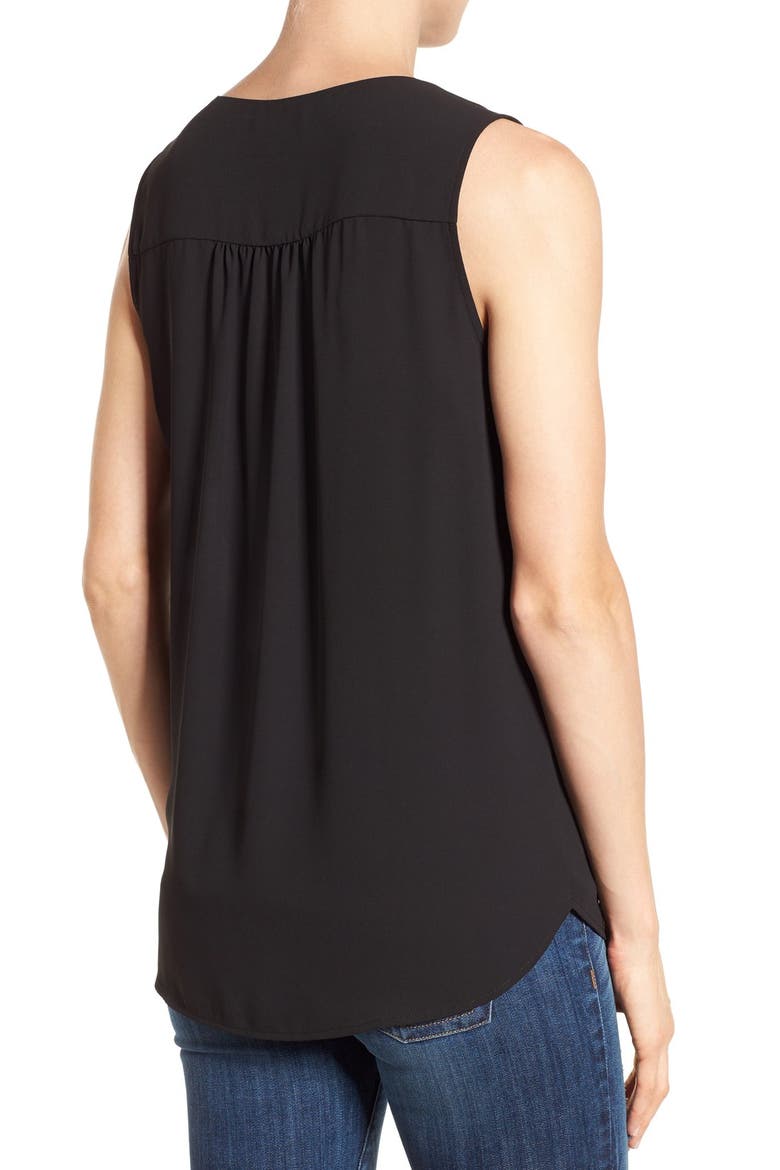 Lace-Up Sleeveless Top, Alternate, color, BLACK