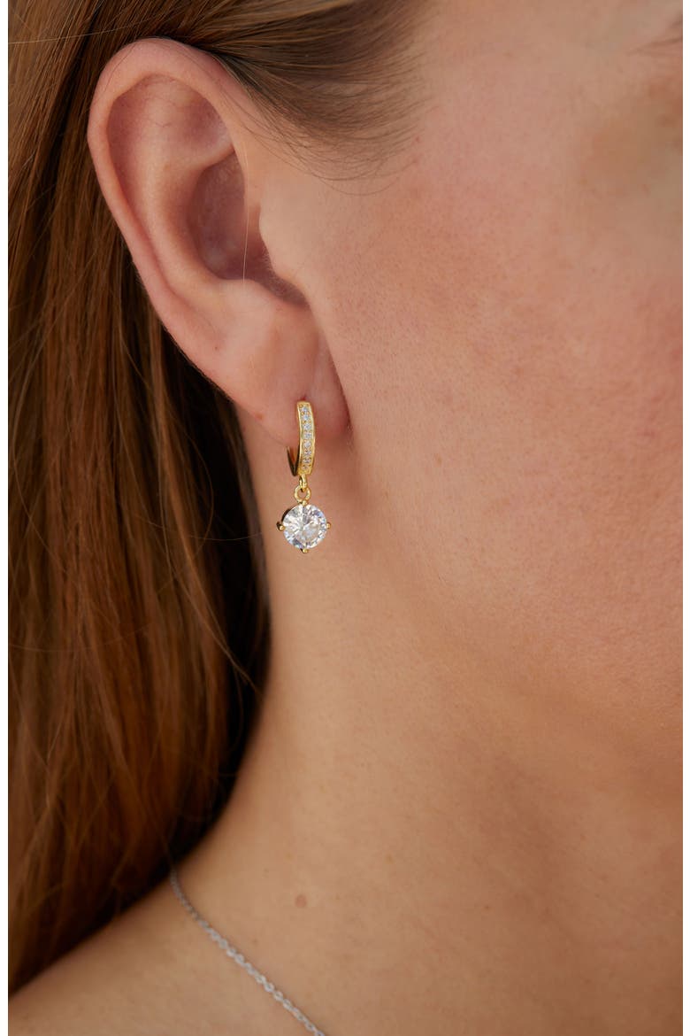Pavé CZ Drop Earrings, Alternate, color, YELLOW