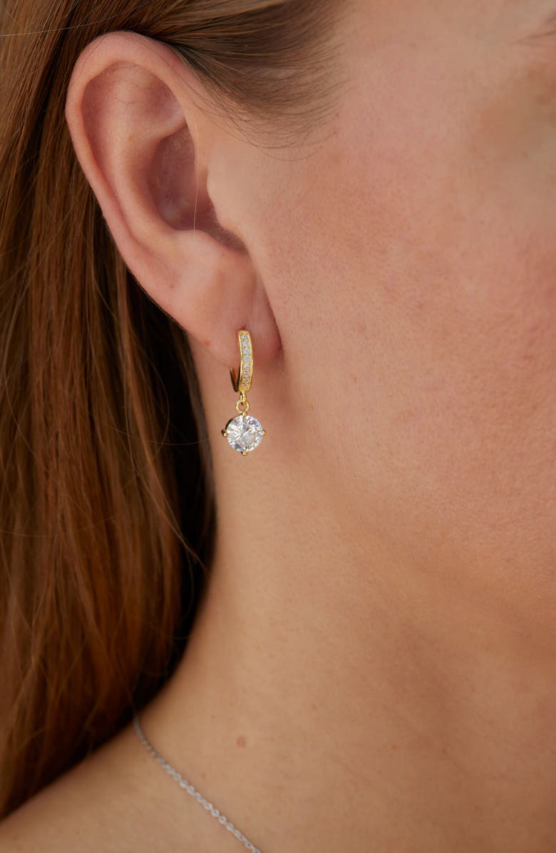 SAVVY CIE JEWELS Pavé CZ Drop Earrings, Alternate, color, Yellow