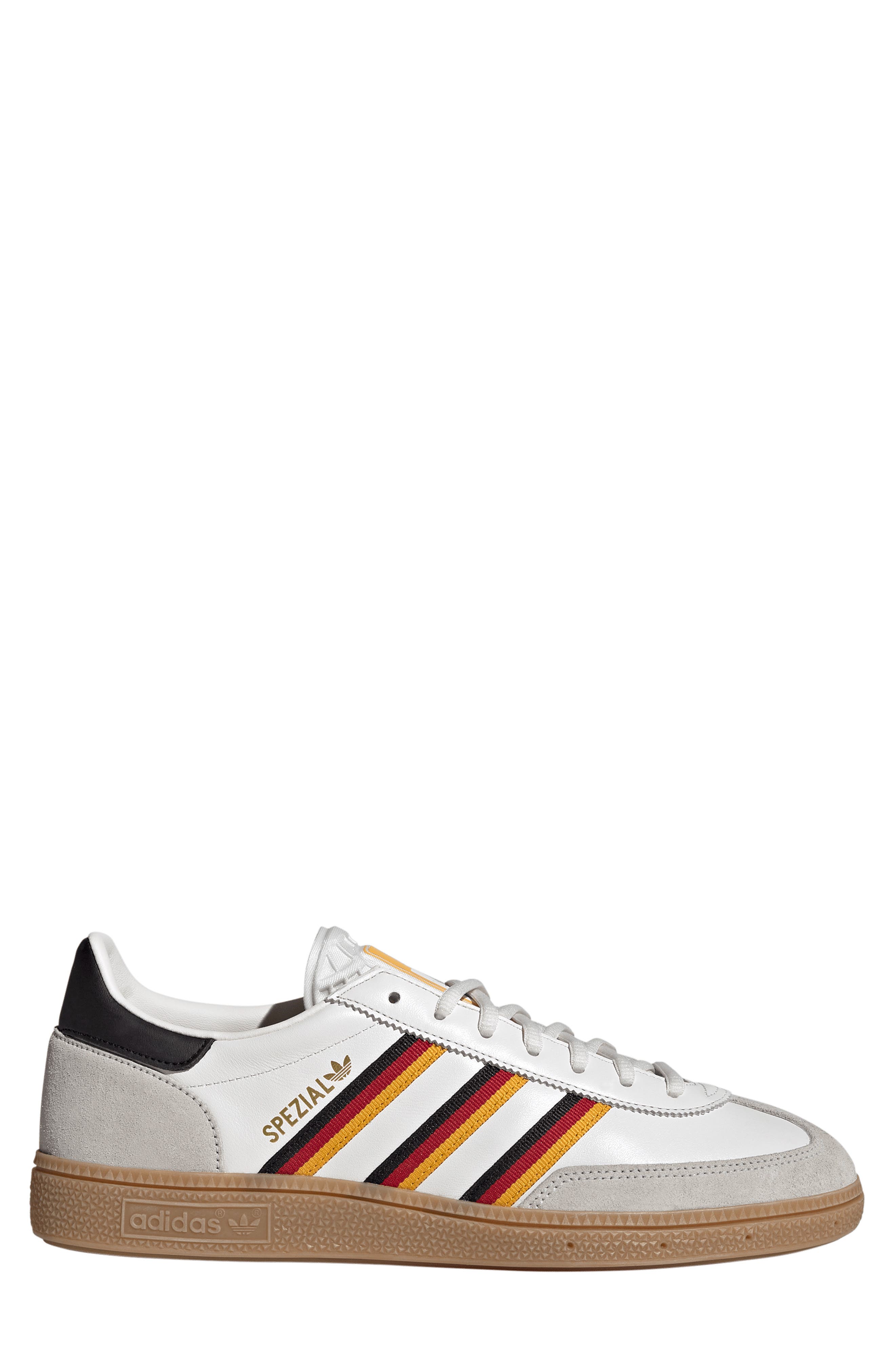 adidas Gender Inclusive Handball Spezial Sneaker, Alternate, color, Cloud White/ Yellow/ Red