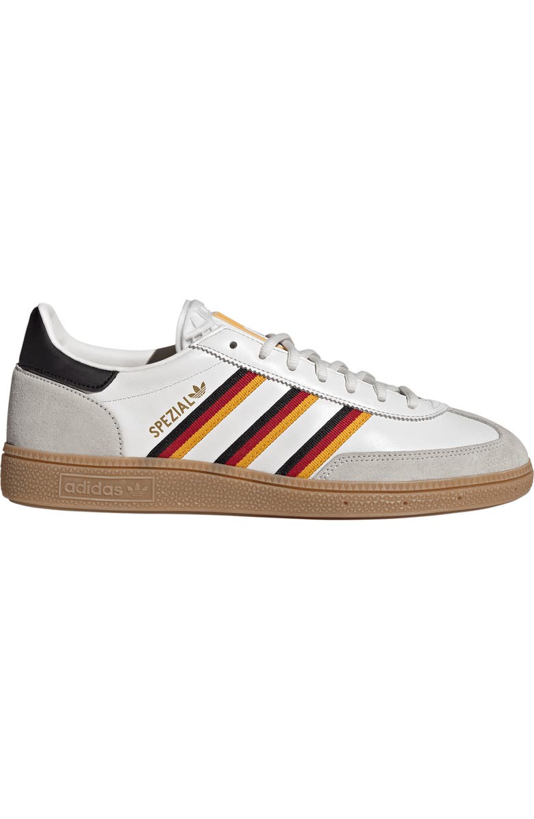 adidas Gender Inclusive Handball Spezial Sneaker, Alternate, color, Cloud White/ Yellow/ Red