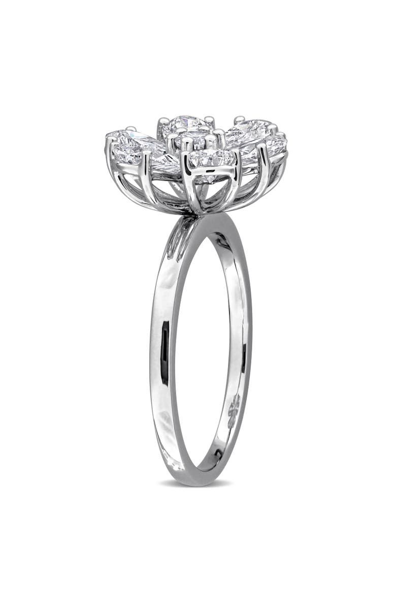 2-1/10 CTW Lab-Grown Diamond Flower Ring 14k, Alternate, color, White Gold