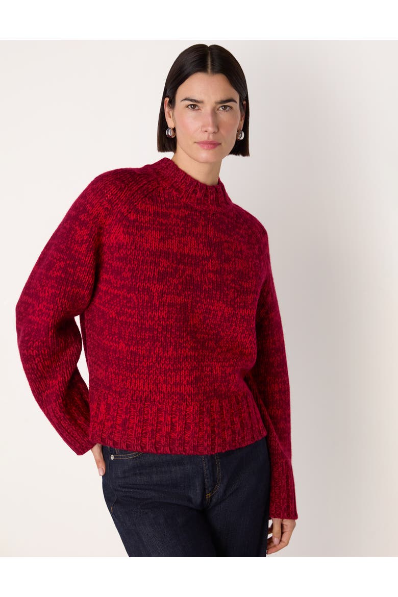 Chunky Wool Fleck Knit Sweater, Main, color, Red/Multi