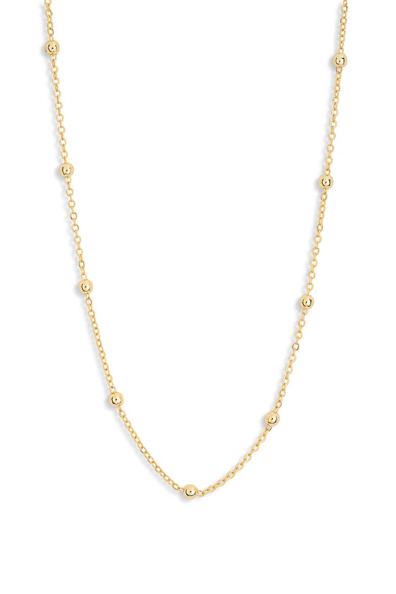 Demi-Fine Ball Station Chain Necklace, Main, color, GOLD