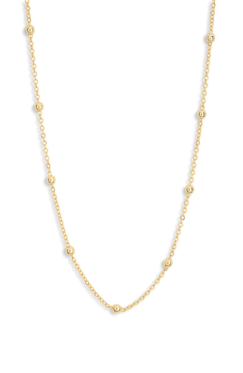 NORDSTROM RACK Demi-Fine Ball Station Chain Necklace, Main, color, Gold