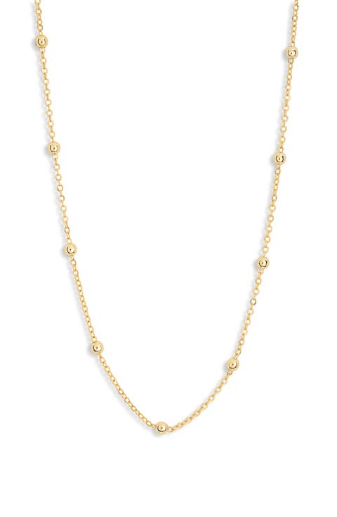 Demi-Fine Ball Station Chain Necklace