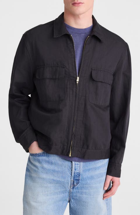 Zip Front Organic Cotton & Linen Jacket