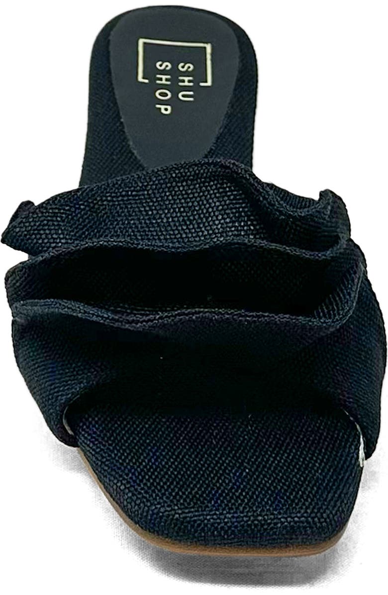 SHUSHOP Daisy Slide Sandal, Alternate, color, Black