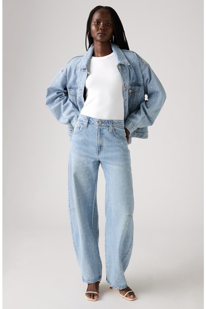 Baggy Dad High Waist Barrel Leg Jeans, Alternate, color, DAZZLE ME