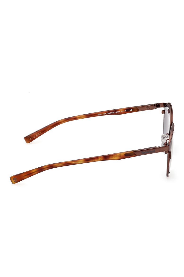 53mm Polarized Round Sunglasses, Alternate, color, MATTE DARK BROWN / SMOKE