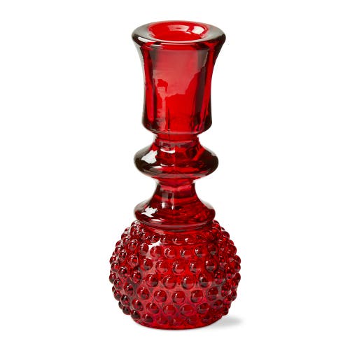 Tag Herie Hobnail Red Glass Taper Candle Holder Decorative In Red