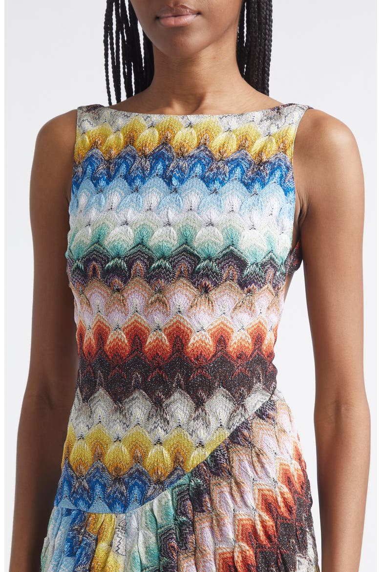 Metallic Knit Lace Gown, Alternate, color, MULTICOLOR ON BLACK BASE