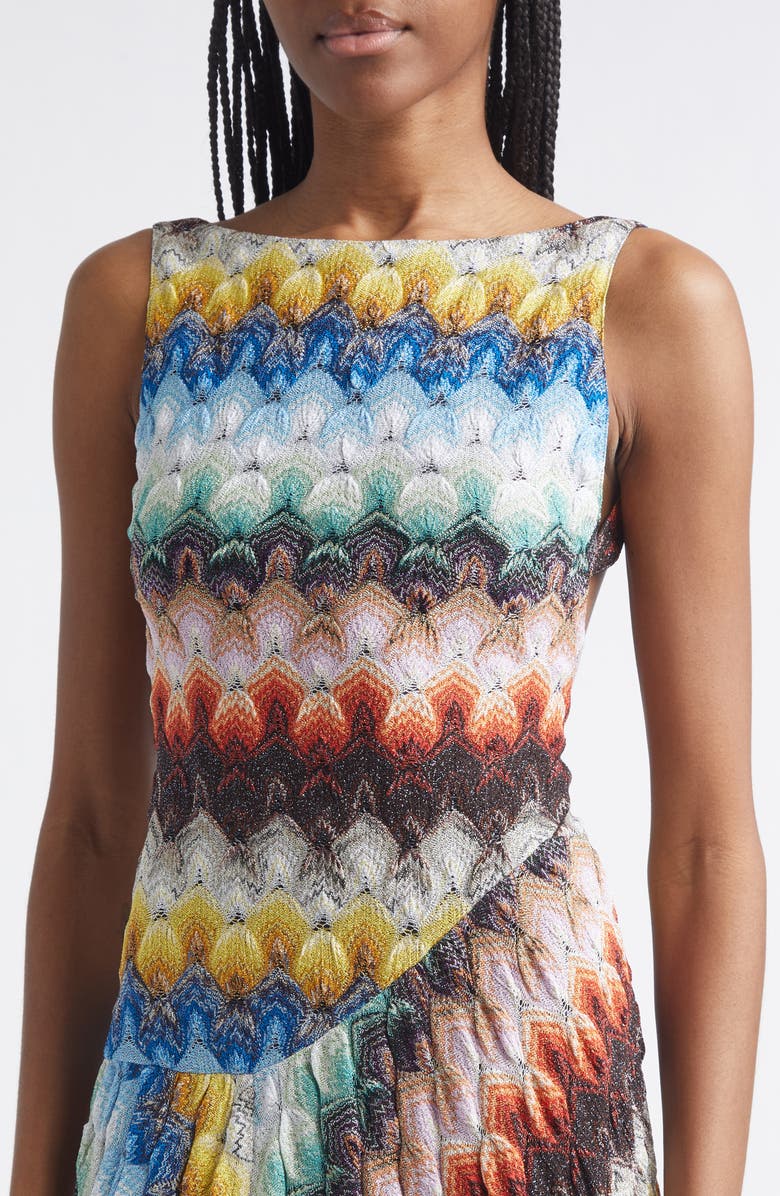 Missoni Metallic Knit Lace Gown, Alternate, color, Multicolor On Black Base