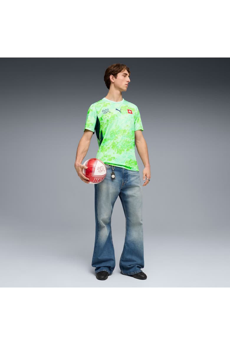 Men's Puma  Green Switzerland National Team 2026 Away Replica Jersey, Alternate, color, Green