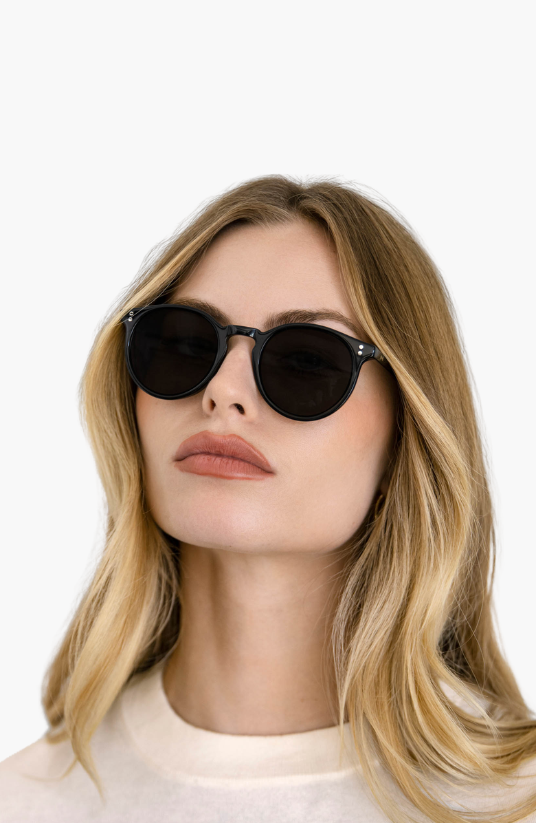 Italic Hancock Italian Acetate Sunglasses, Alternate, color, Black