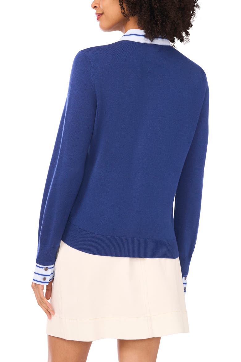 Mixed Media Cardigan, Alternate, color, NAVY DUSK