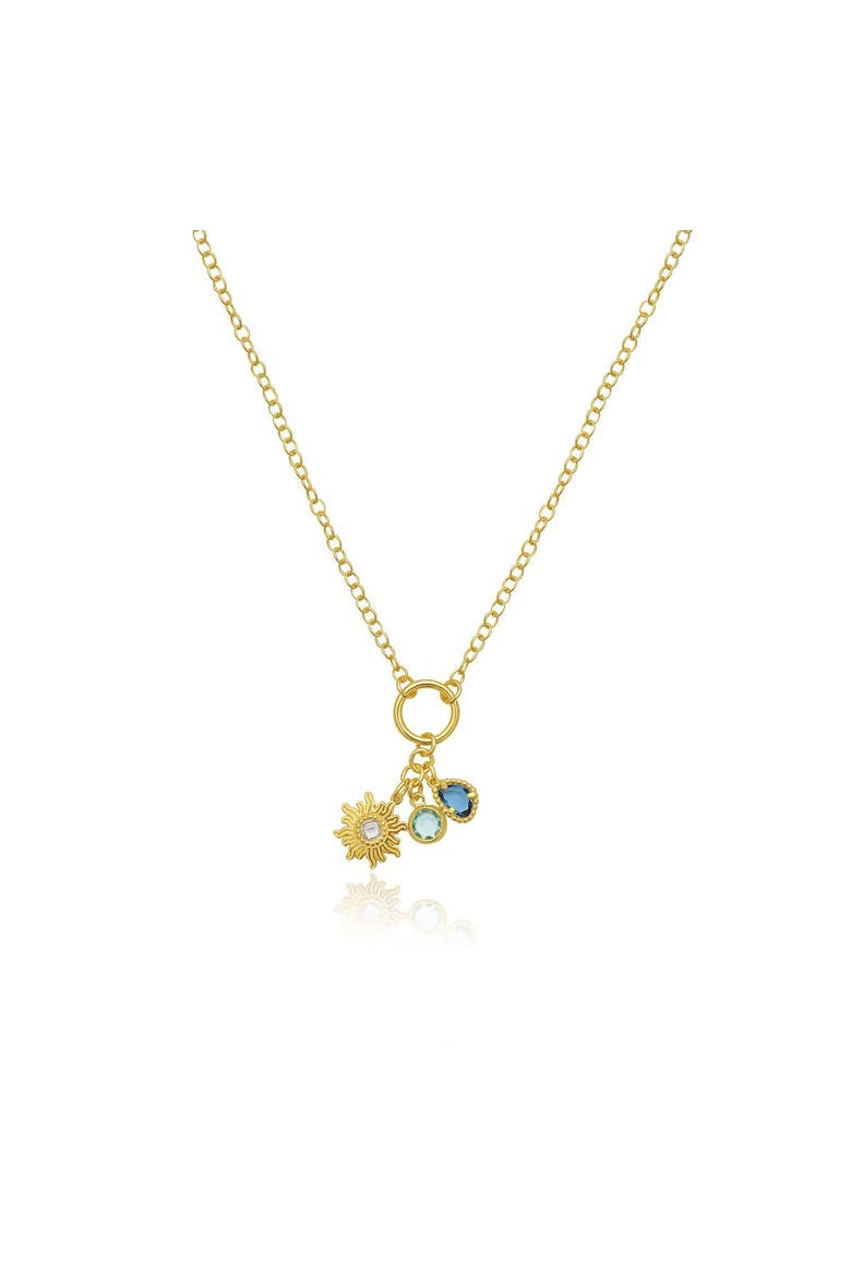 Sunflower Charm Necklace, Main, color, Gold-Plated Sterling Silver