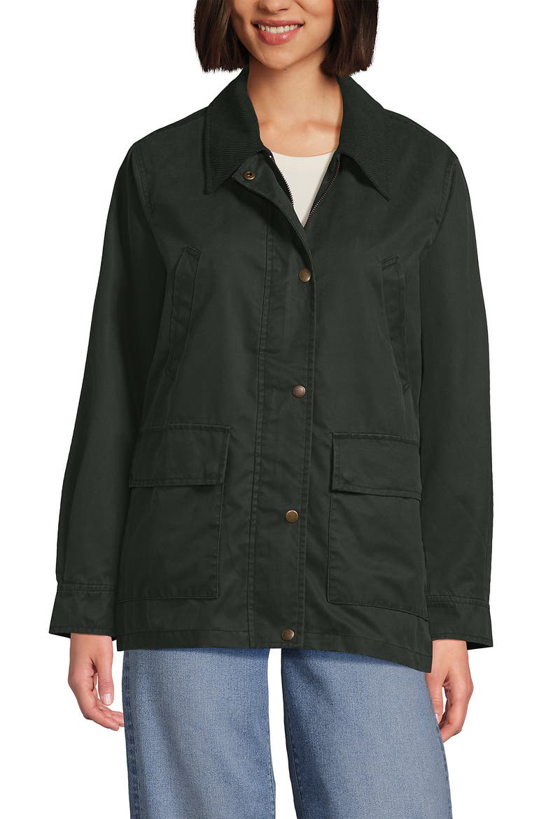 Waxed Barn Jacket, Alternate, color, Dark Green