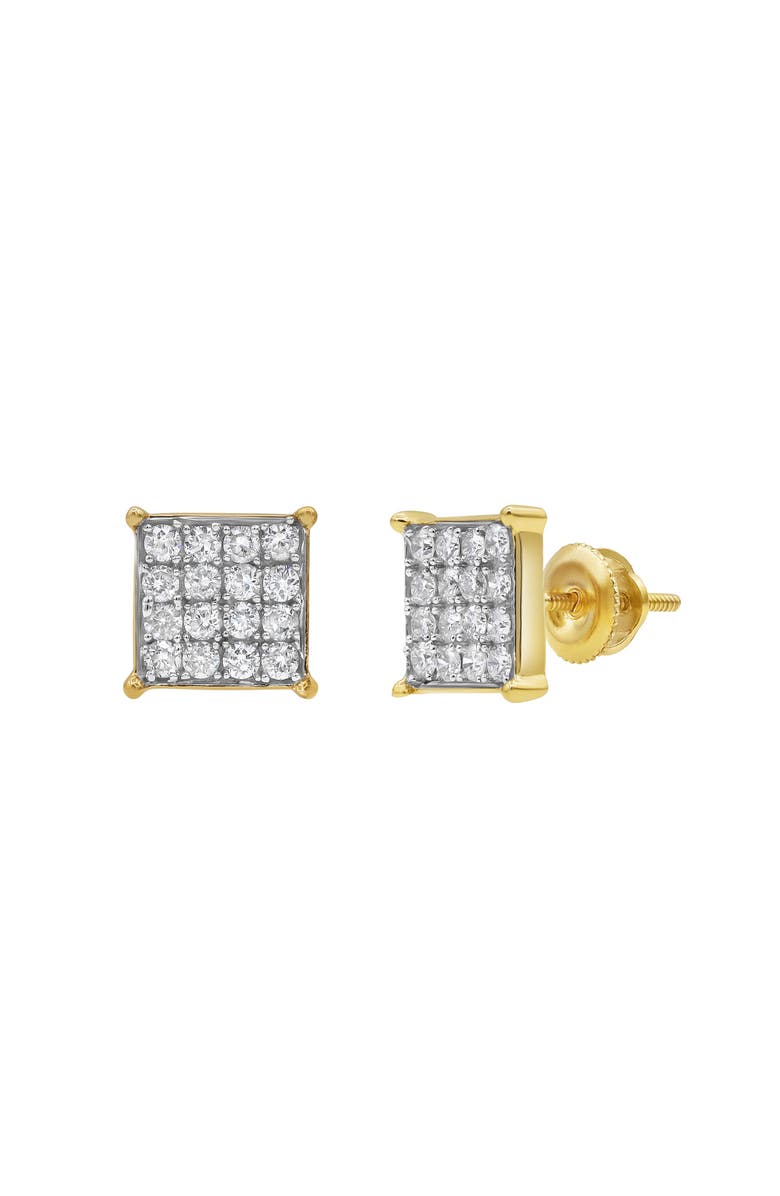 LuvMyJewelry Square Prism 14K Yellow Gold Diamond Earrings - 0.43ct., Alternate, color, 14K Yellow Gold