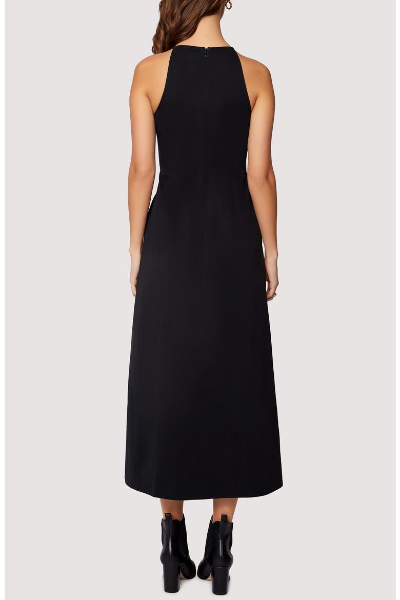 Giardino Cotton Midi Dress, Alternate, color, BLACK