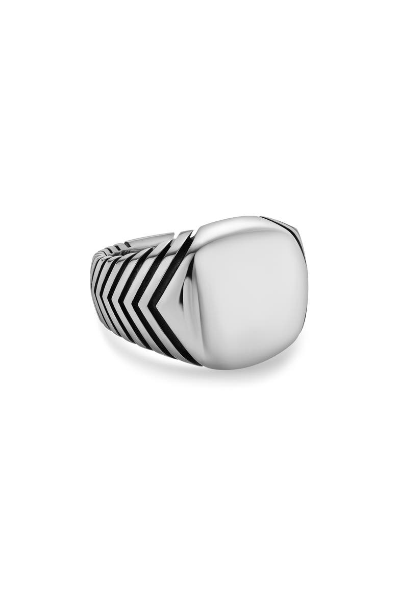 Chevron Signet Ring in Sterling Silver, Main, color, SILVER